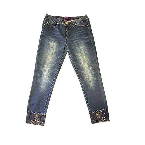 HYDRAULIC, SIZE 12, BLUE SKINNY JEANS WITH DESIGN - Picture 1 of 7